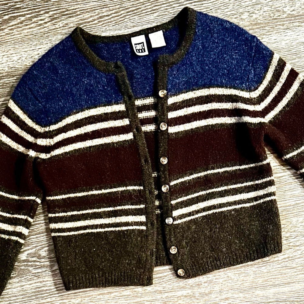 Smart Set 100% Wool Striped Cardigan